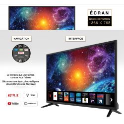 Smart TV 39'' HD Netflix YouTube PrimeVideo Screencast USB HDMI