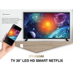 Smart TV 39'' HD Netflix YouTube PrimeVideo Screencast USB HDMI