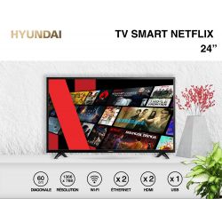 Smart TV 24'' HD Netflix YouTube PrimeVideo Screencast USB HDMI