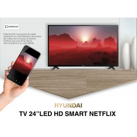 Smart TV 24'' HD Netflix YouTube PrimeVideo Screencast USB HDMI