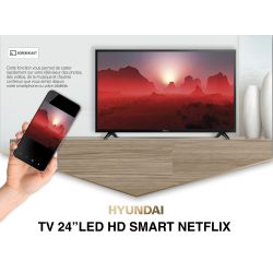 Smart TV 24'' HD Netflix YouTube PrimeVideo Screencast USB HDMI