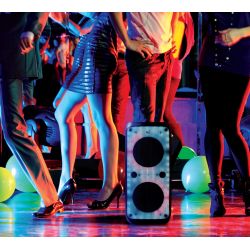 Enceinte high power party boxBluetooth sur batterie avec jeux de lumières 400Watts