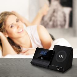 Station radio réveil DAB+ numérique Bluetooth charge sans fil à induction