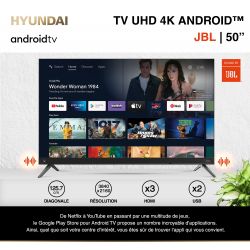 Android TV 50'' 4K JBL Barre de son - Ultra HD Google Assistant et Netflix