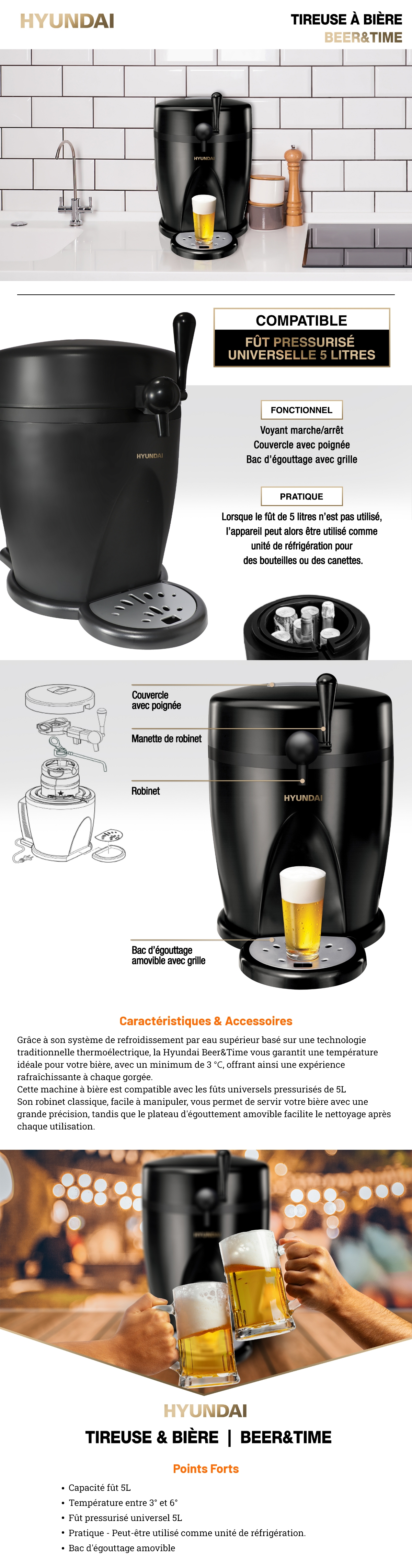 Machine a Biere - Tireuse pression CONTINENTAL EDISON MB65IN2 - 65W -  compatible avec tous les fûts 5L pressurisés au meilleur prix