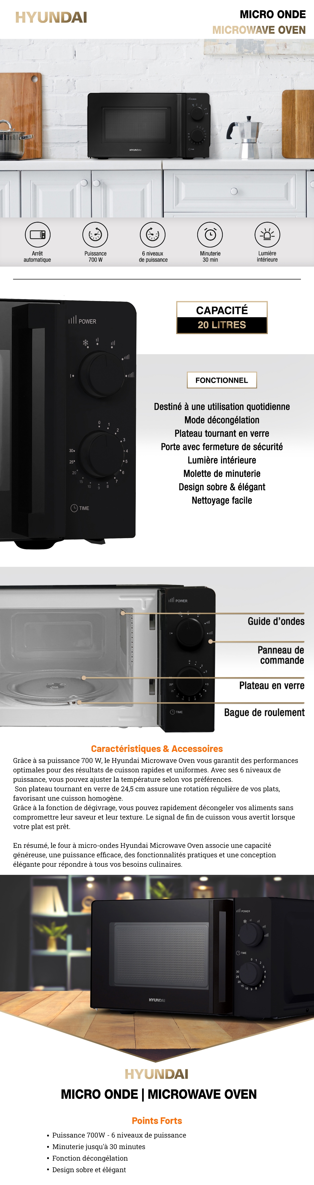 Brandt - Un micro-onde possède une capacité de 20 litres