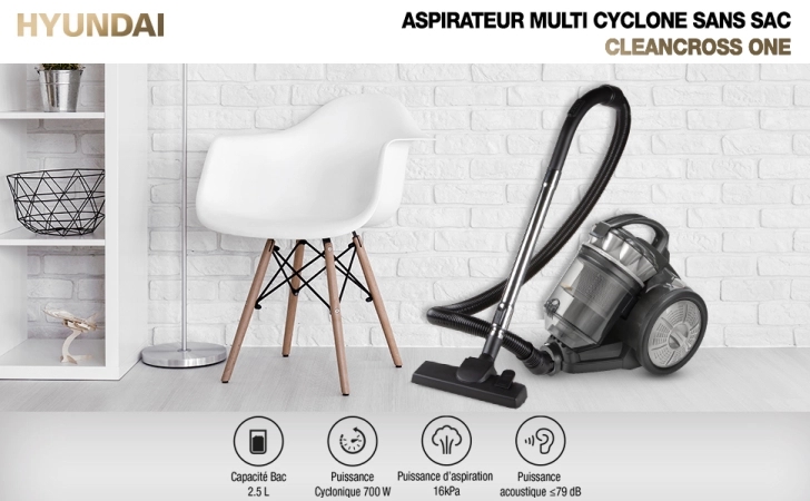 Aspirateur traineau sans sac Multi Cyclone Cleancross one 