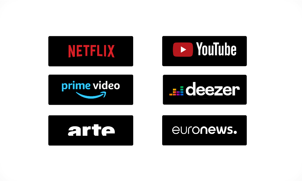 Cette POLAROID SMART TV LED 32' HD dispos d'applications telle que Netflix, Youtube, Amazon Prime, Deezer, Arte ou Euronews