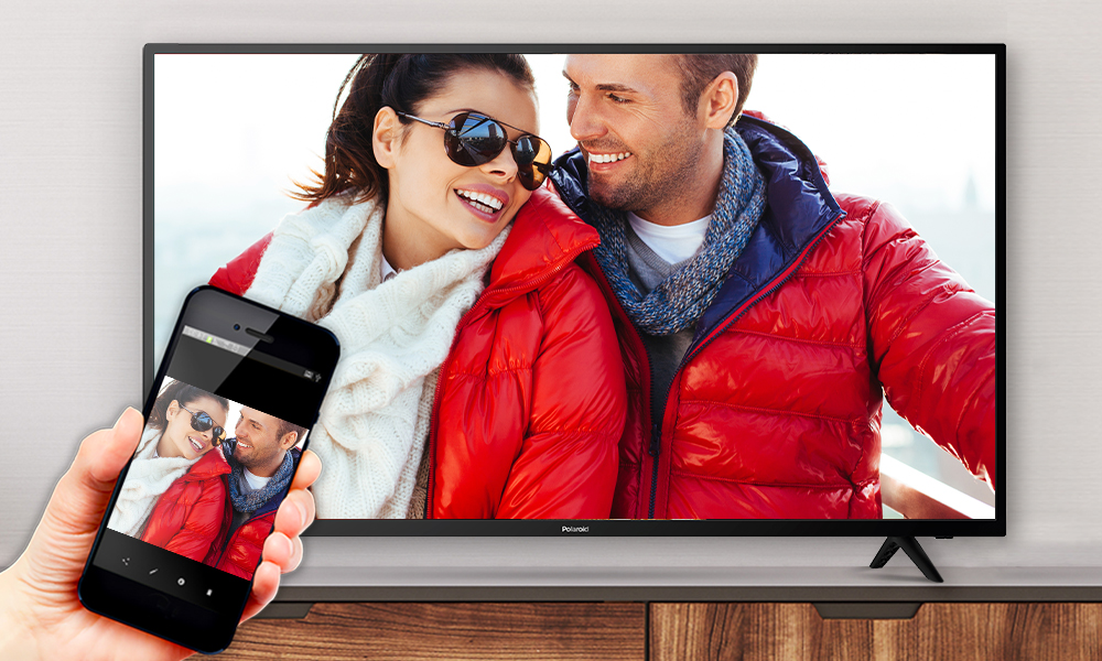 La POLAROID SMART TV LED 43' HD permet de projeter le contenu de votre choix via un appareil compatible