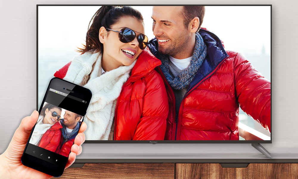 La POLAROID SMART TV LED 55' HD permet de projeter le contenu de votre choix via un appareil compatible