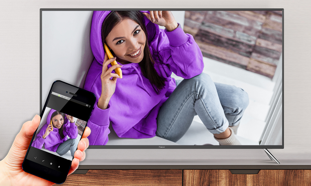 La POLAROID – ANDROID TV 50″ LED HD permet de projeter le contenu de votre choix via un appareil compatible